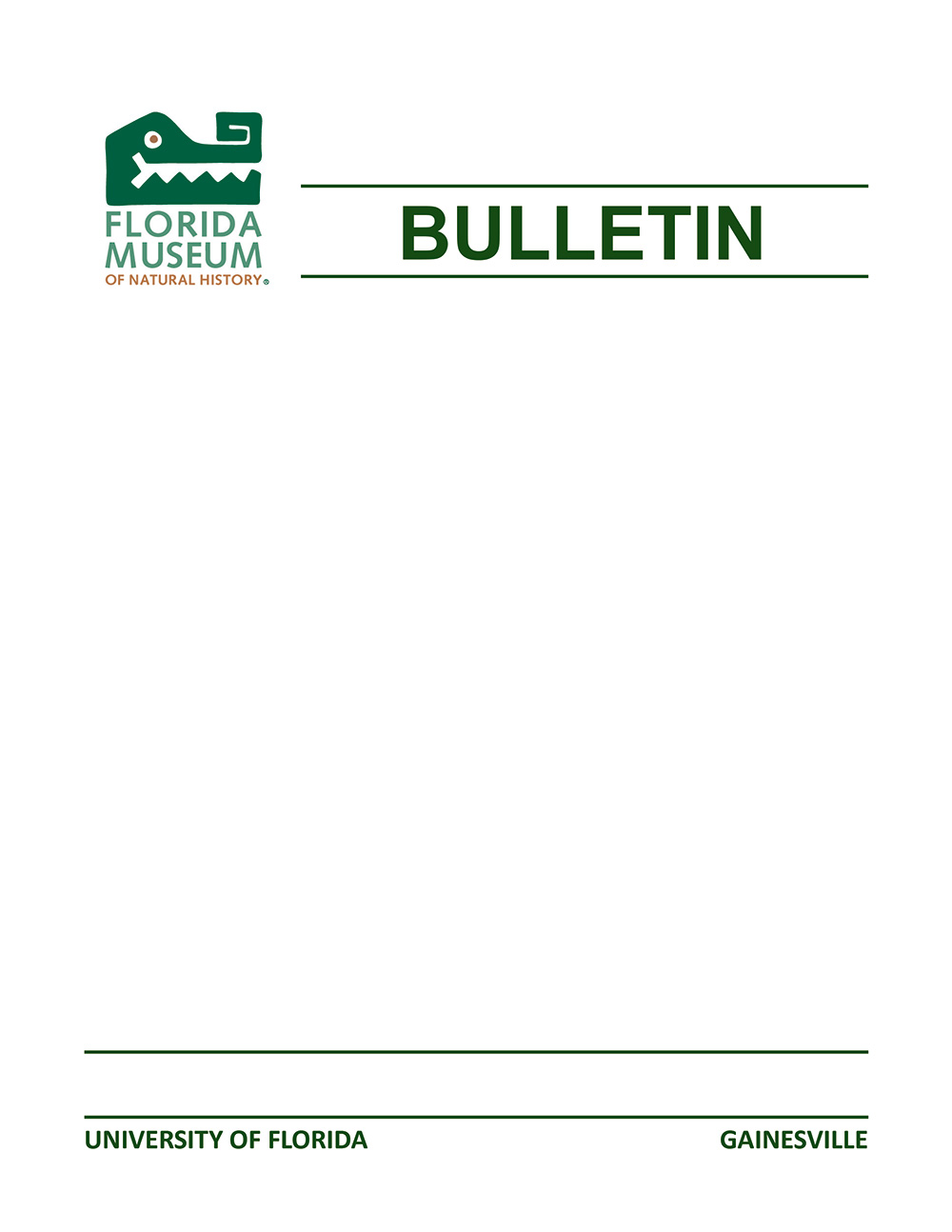 Journal cover with Florida Museum Logo and the text Florida Museum of Natural History Bulletin University of Florida Gainesville