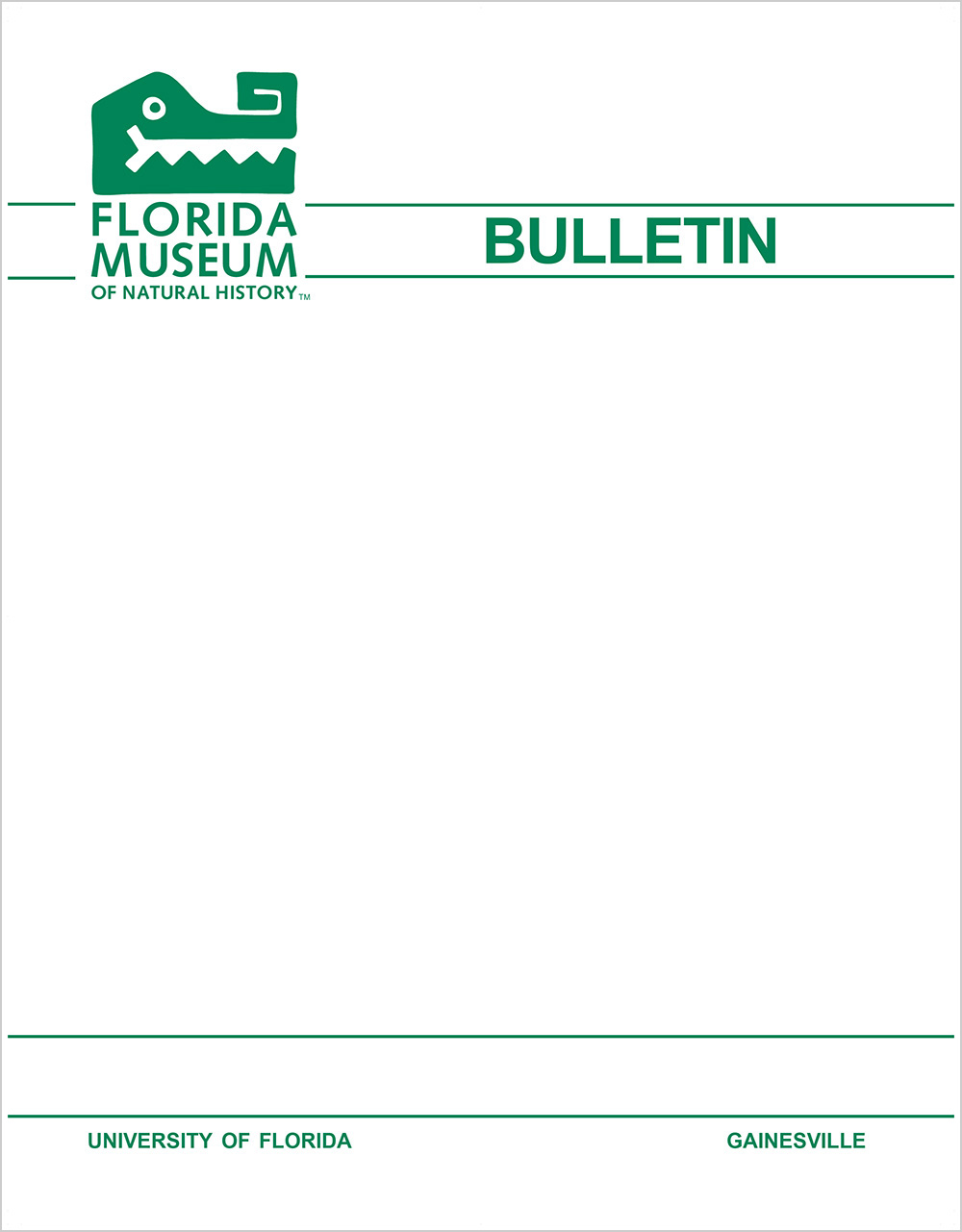 Journal cover with Florida Museum of Natural History Logo and text Florida Museum of Natural History Bulletin University of Florida Gainesville